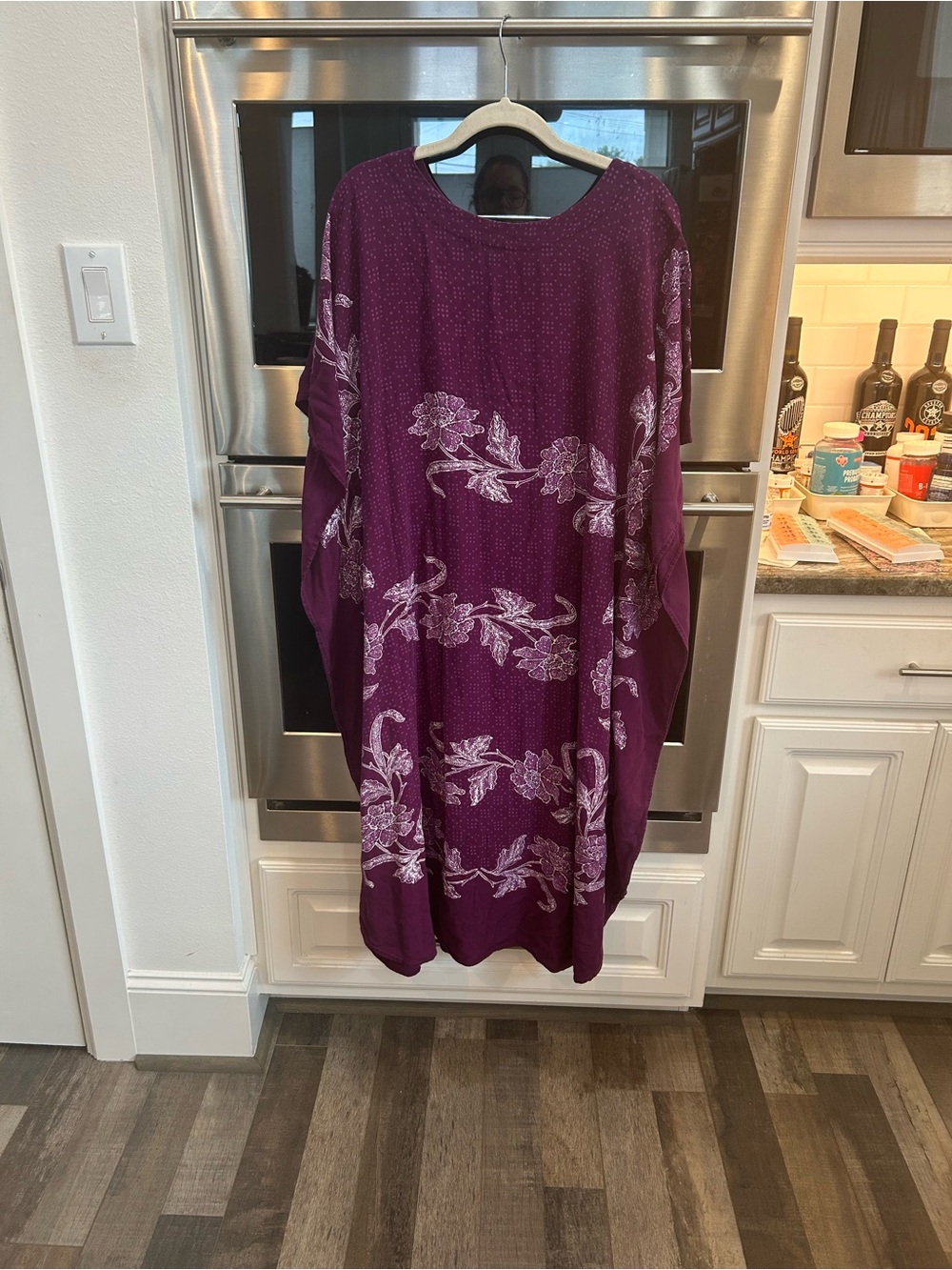 Vintage Batik Keris kaftan no size tag L? Boho coastal grandma GUC